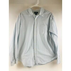 John Bartlett Shirt Men's Size XL Blue White Striped Long Sleeve Button Up